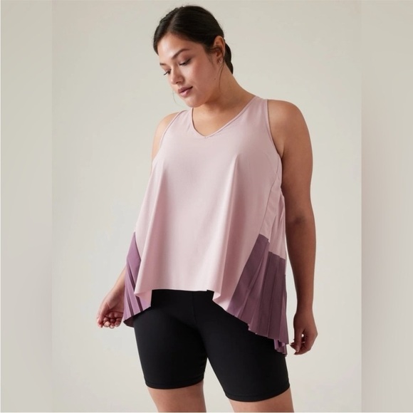 NWT! Athleta Smoked Mauve Swing Forward Pleated Tank Top - Multiple Size… - Picture 1 of 6
